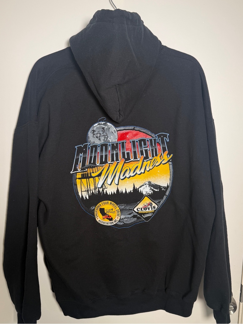 Moonlight Madness Graphic Black Hoodie Men's XL